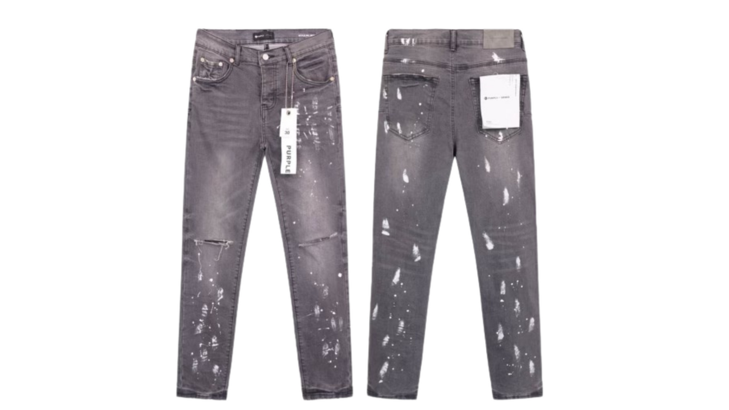Grey Purple Jeans