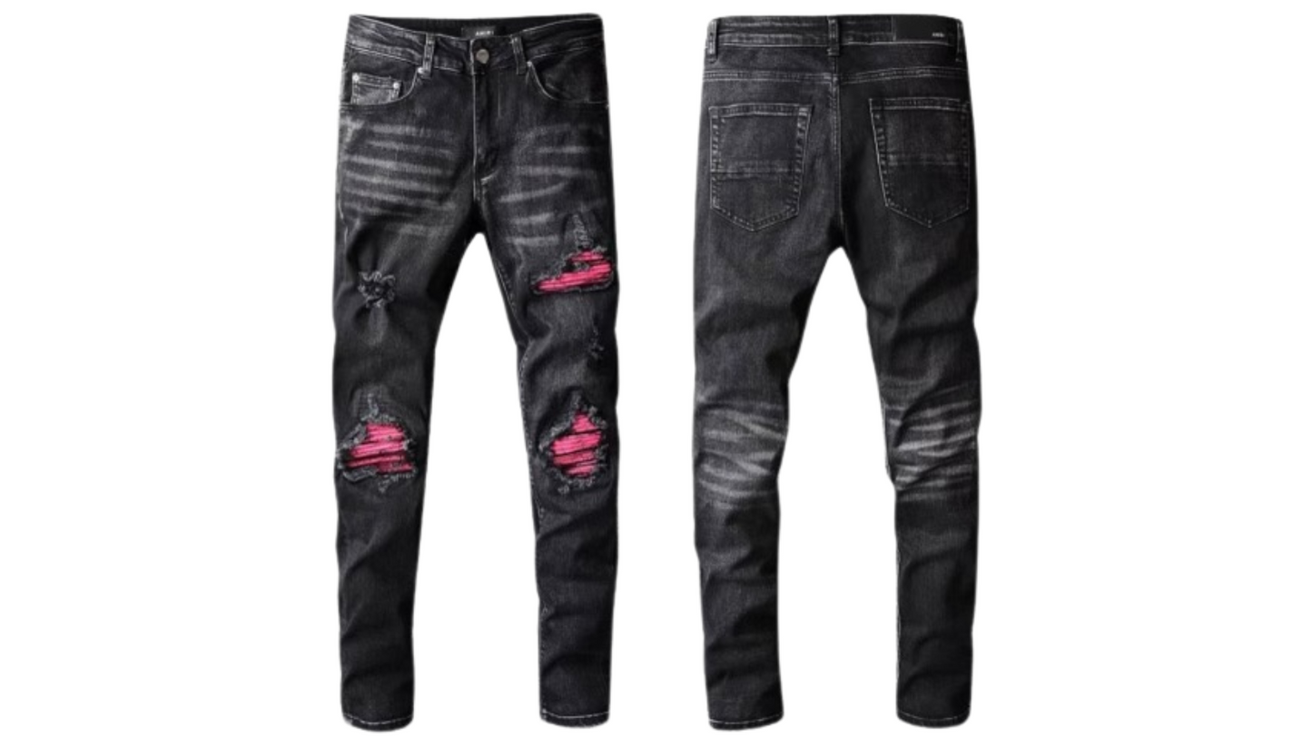 Amiri Pink Patch Jeans
