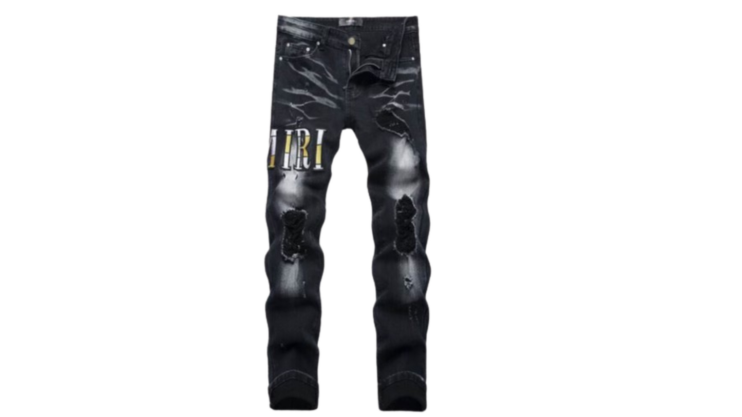 Yellow Logo Amiri Jeans