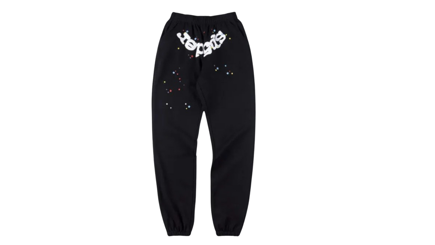 Black Logo Spider Sweat Pants