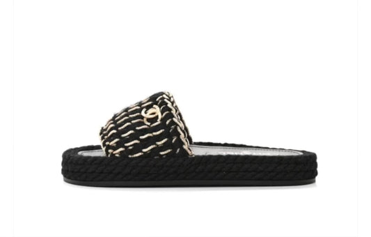 Knitted CC Slides - Black